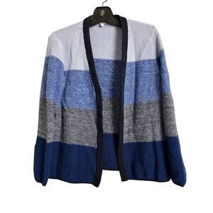 Talbots Factory Knit Cardigan Sweater Open Front M Medium Twee Academia Retro